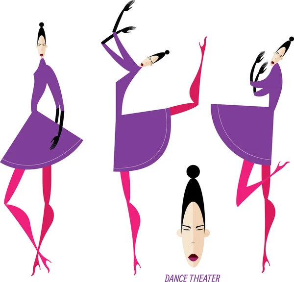 Colección de bailarinas — Vector de stock