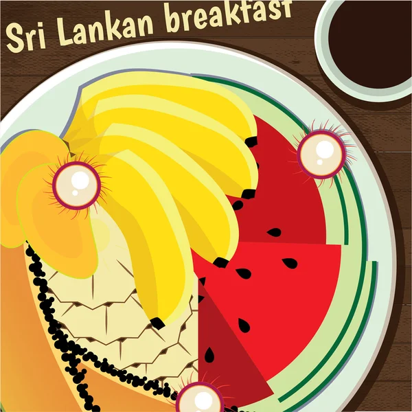 Desayuno en Sri Lanka — Archivo Imágenes Vectoriales