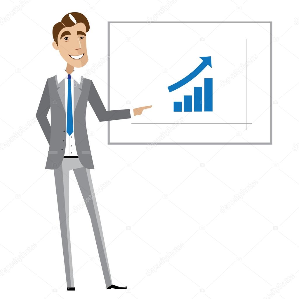 Business man pointing at chart