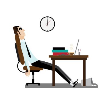 Masa başında oturan yorgun office adam