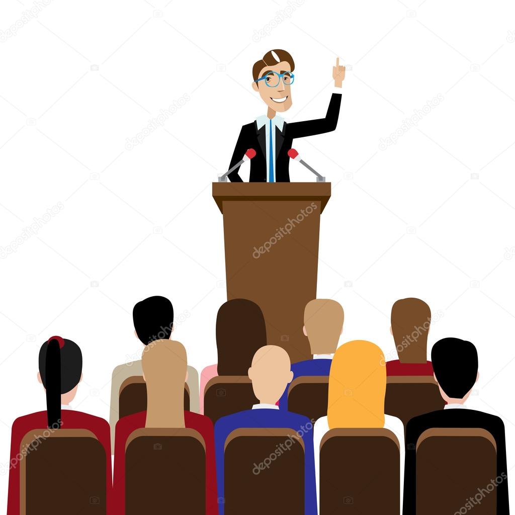 businessman public speaking