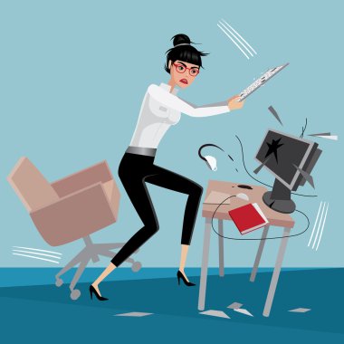 Angry business woman clipart