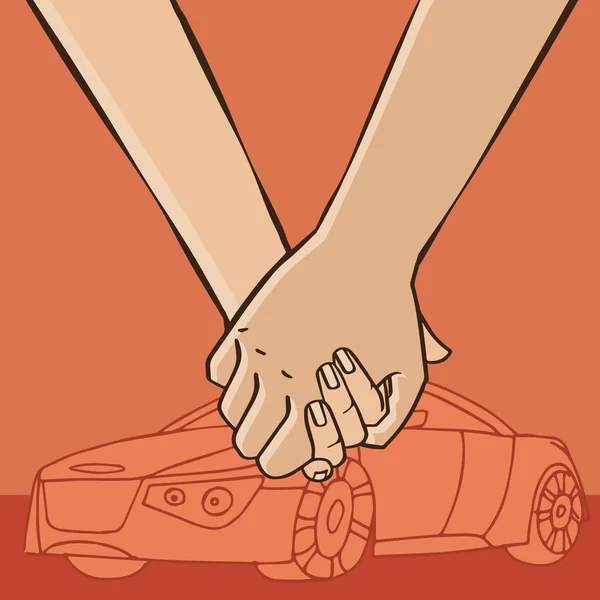 Par går från bil — Stock vektor