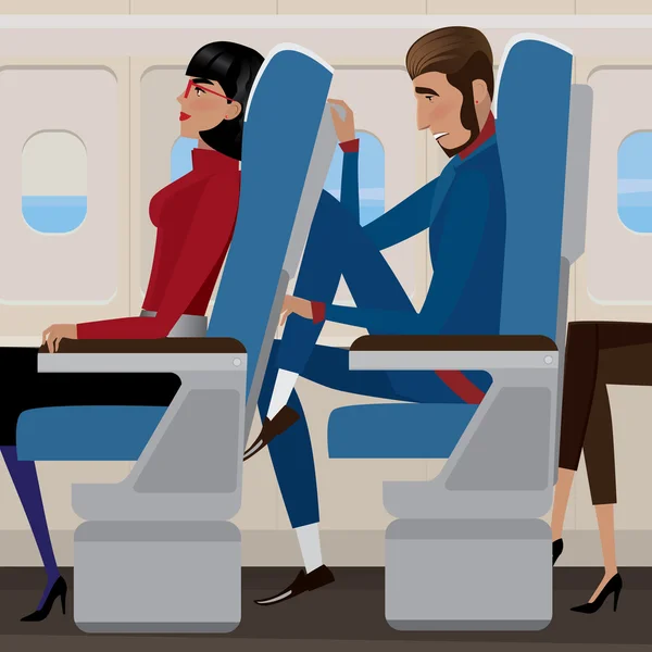 Flight in economy class — Stock Vector