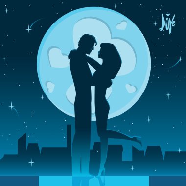 Romantik bir gece çatıda