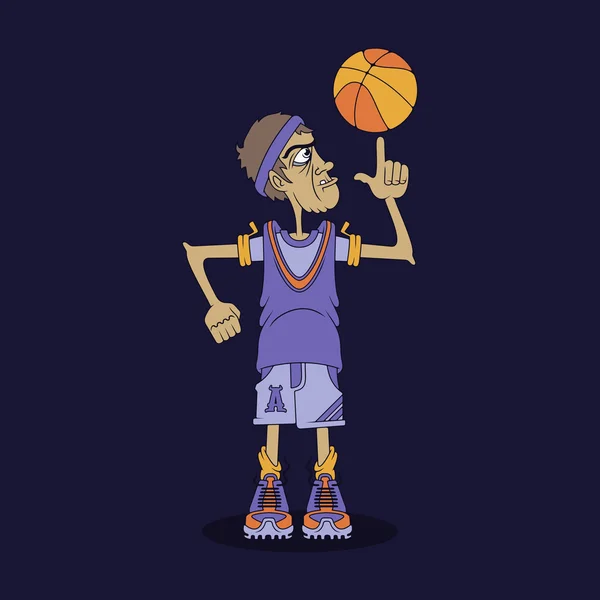Eski okul basketbol oyuncusu / vektör çizim
