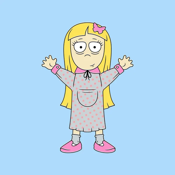 Kız çocuk sorar eller için / vektör çizim