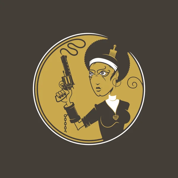 Afro kızla / vektör çizim