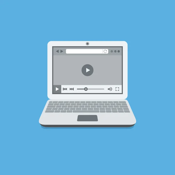 Video üstünde a Laptop perde / vektör çizim