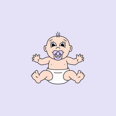 Şirin Bebek emziği vektör çizim ile