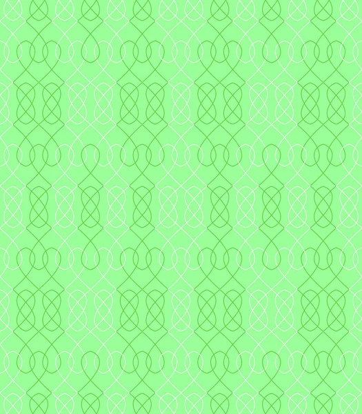 Бесшовный Узор Зеленом Белом Переплетенными Элементами Векторная Иллюстрация — стоковый вектор