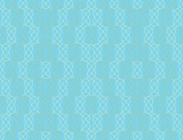 Seamless Pattern Turquoise Brown Interwoven Elements Vector Illustration — Stock Vector