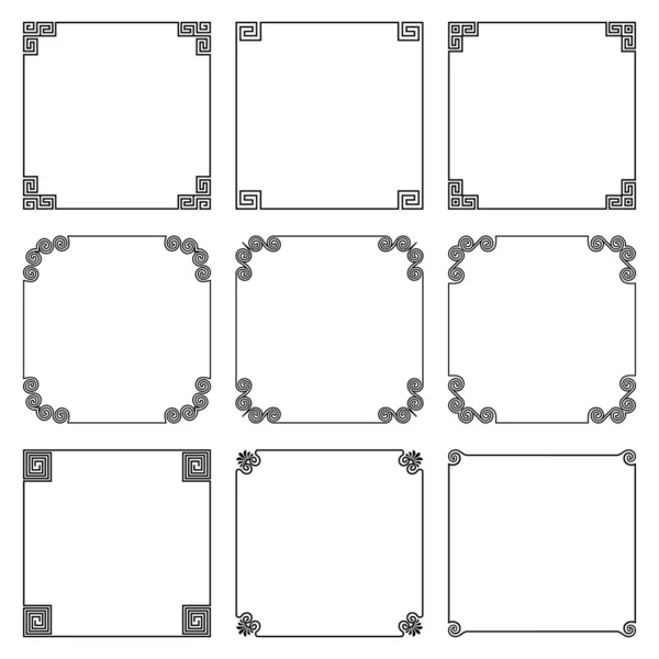 Vector Sammlung Von Einfachen Quadratischen Rahmen Mit Elementen Der Nationalen — Stockvektor