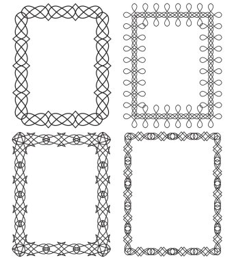 Farklı biçimlerde 4 dikdörtgen çerçeve kümesi
