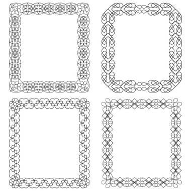 4 çerçeve kümesi geometrik elementlerden oluşur