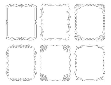 6 dikdörtgen dekoratif çerçeve seti
