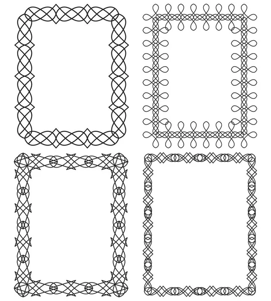 Ensemble Cadres Rectangulaires Dans Différents Styles — Image vectorielle
