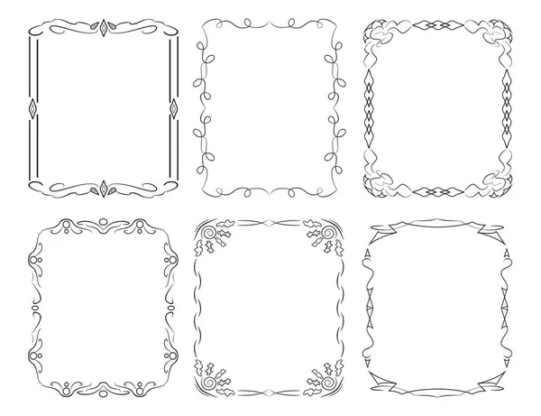 一套6个矩形装饰框 — 图库矢量图片