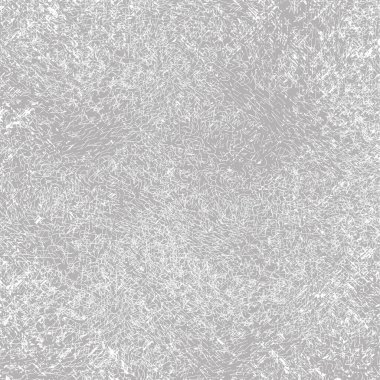 Vektör soyut çizilmiş grunge gri ve beyaz desenli kare arkaplan. Açık gri arkaplana rastgele saçılmış pek çok küçük beyaz pürüzlü çizik.
