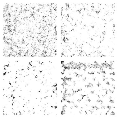 Beyaz bir arkaplanda siyah düzensiz noktaların vektör kentsel grunge soyut arka planı. Sert alçılı duvar. Küçücük lekeler, dokulu arka plan. Pankart, el ilanı, poster tasarımı için.