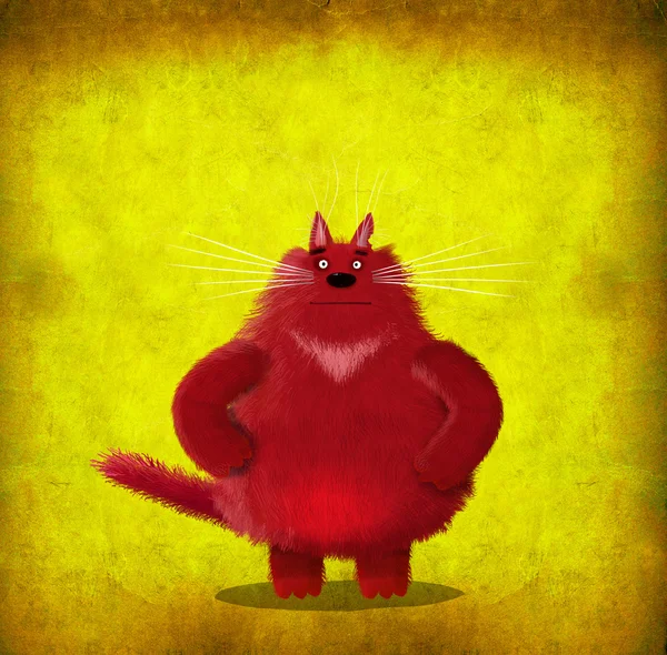 Big Red Standing Cat — Stock Photo, Image