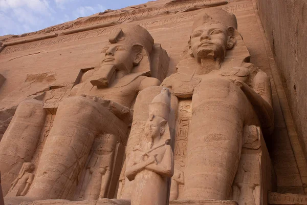 Ramsés Rainha Nefertari Detalhes Templo Abu Simbel — Fotografia de Stock