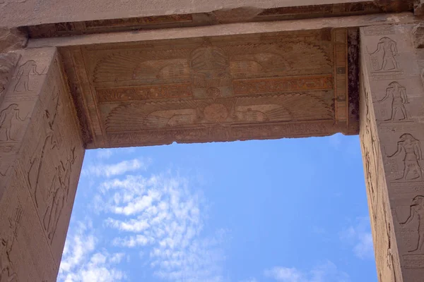 Teto Entrada Templo Egípcio — Fotografia de Stock