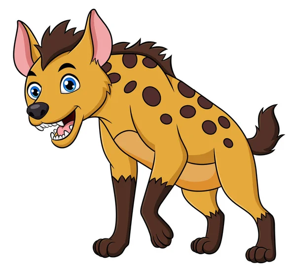 Desenho Animado Bonito Hyena Ilustração Vetor Animal — Vetor de Stock