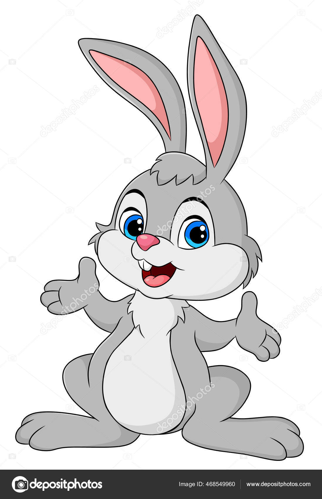 Cute Rabbit Animal Cartoon Illustration Stock Illustration by ...