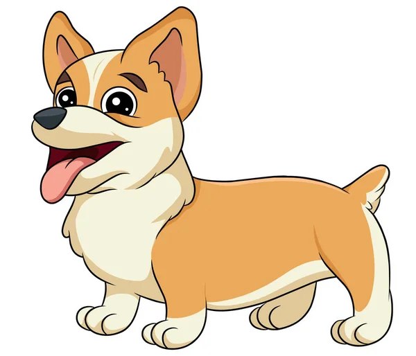 Cute Corgi Dog Cartoon Ilustracji Sztuki — Wektor stockowy