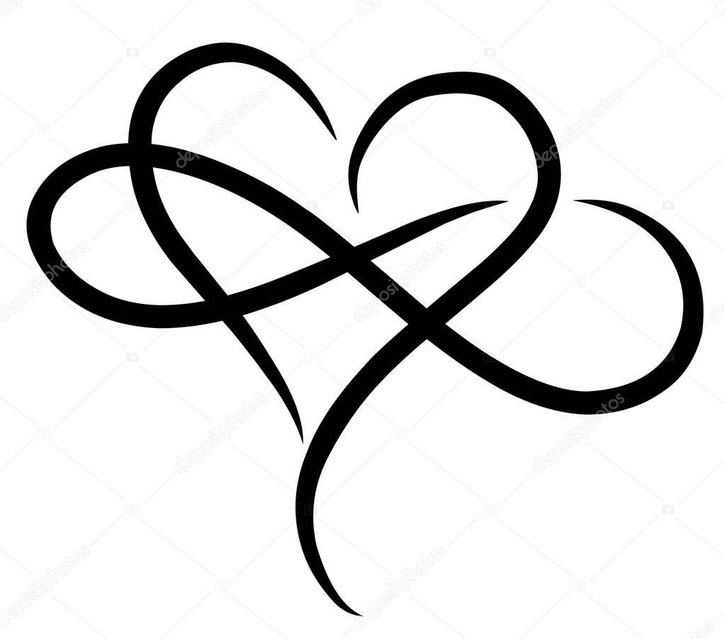 Infinity love design with heart illustration 