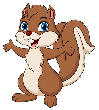 Cute Squirrel cartoon animal vector illustration clipart