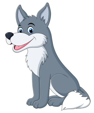 Şirin Kurt hayvan çizgi film vektör çizimi