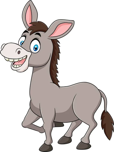可爱的驴子动物卡通画 — 图库矢量图片