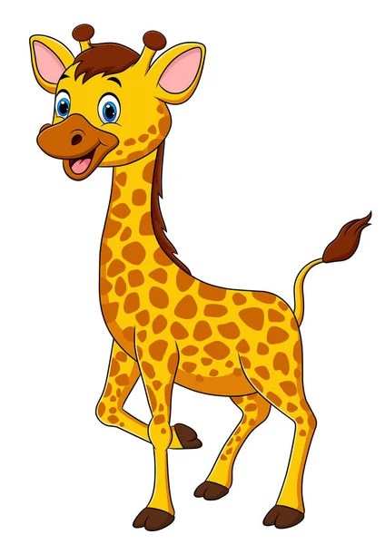 Niedliche Giraffe Cartoon Tier Vektor Illustration — Stockvektor