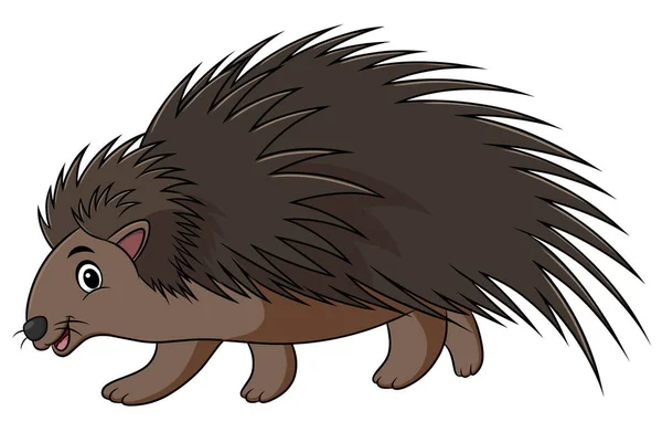 Lindo Porcupine Animal Dibujo Animado Vector Ilustración — Vector de stock