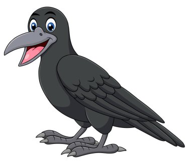 Şirin Karga karikatür vektör çizimi