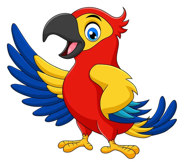 Ilustração Bonito Vetor Desenho Animado Papagaio — Vetor de Stock
