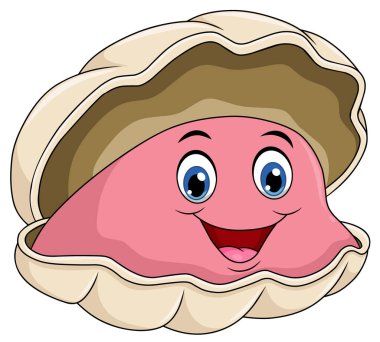 Şirin istiridye karikatür vektör çizimi