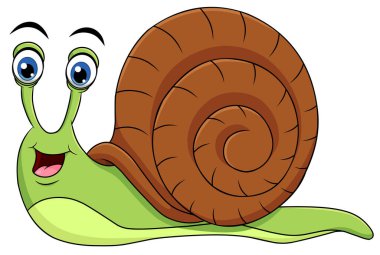 Şirin Salyangoz çizgi filmi hayvan vektör çizimi