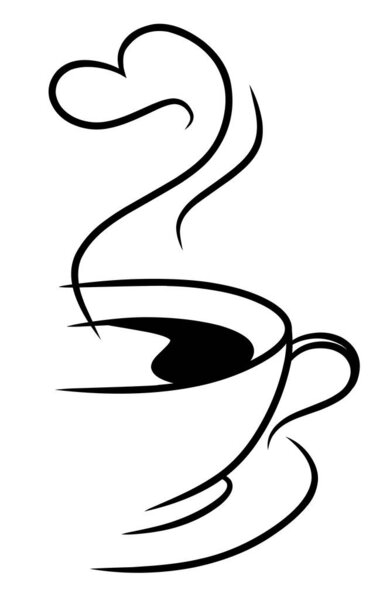 Heart Coffee Love art vector illustration