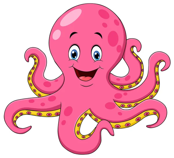 Lindo Pulpo Ilustración Vector Dibujos Animados — Archivo Imágenes Vectoriales