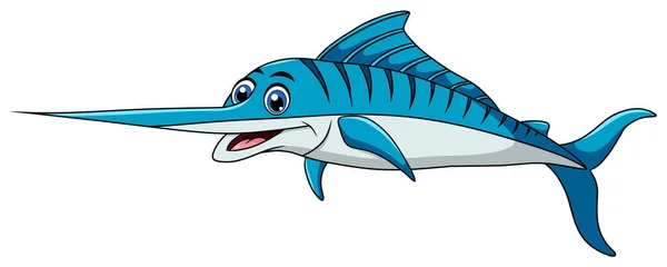 Carino Swordfish Cartone Animato Vettoriale Illustrazione — Vettoriale Stock