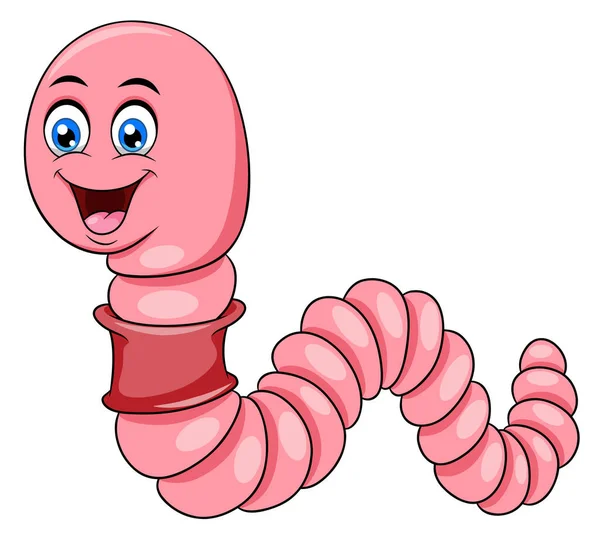 Cute Earthworm Wektor Kreskówki Ilustracja — Wektor stockowy