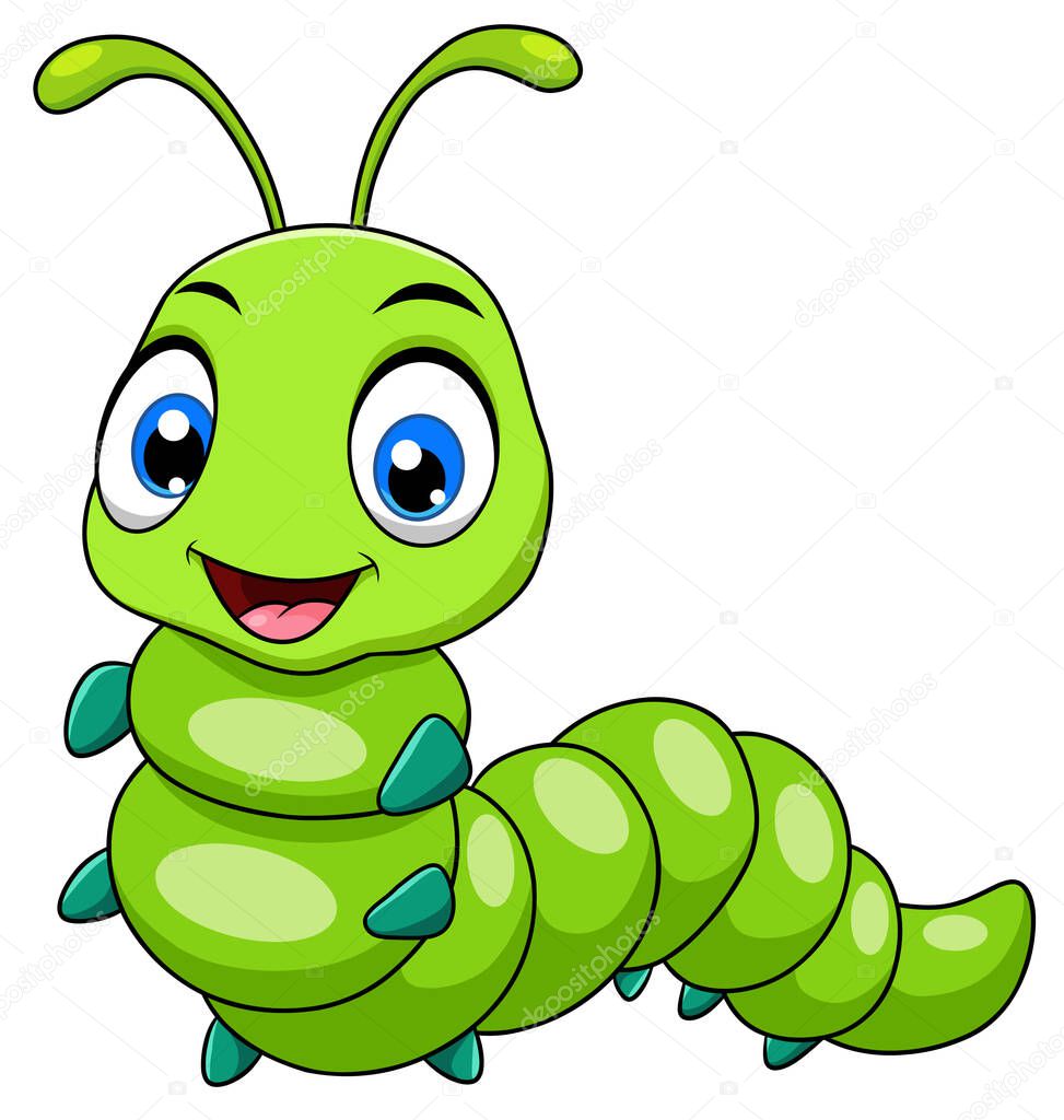 Cute Caterpillar cartoon vector illustration