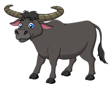 Şirin Buffalo Çizgi Filmi Vektör İllüstrasyonu