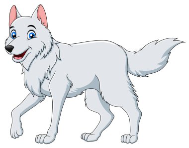 Şirin Kutup Kurdu çizgi film vektör çizimi