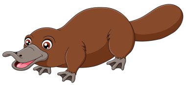 Şirin Platypus çizgi film vektör çizimi