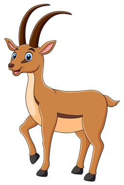 Sevimli antilop hayvan çizgi film vektör çizimi