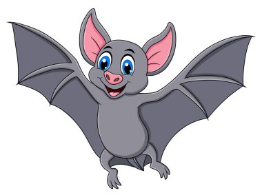 Şirin Yarasalar hayvan çizgi film vektör çizimi